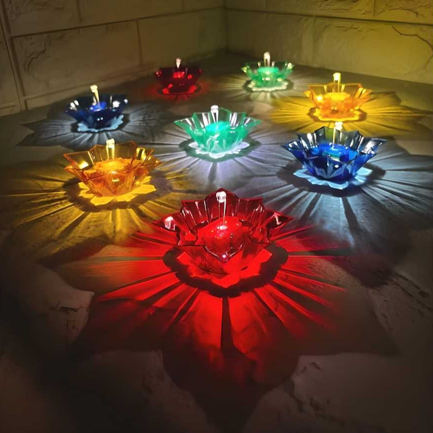Electric Water Sensor Reflection Led Diyas Candle with Water Sensing Technology (Pack Of 6/12/24)