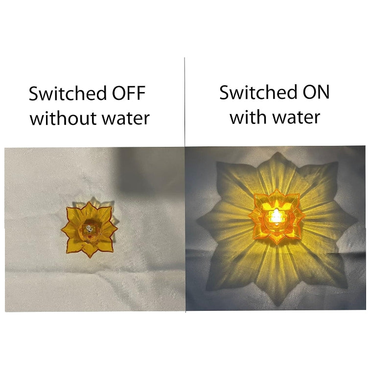 Electric Water Sensor Reflection Led Diyas Candle with Water Sensing Technology (Pack Of 6/12/24)